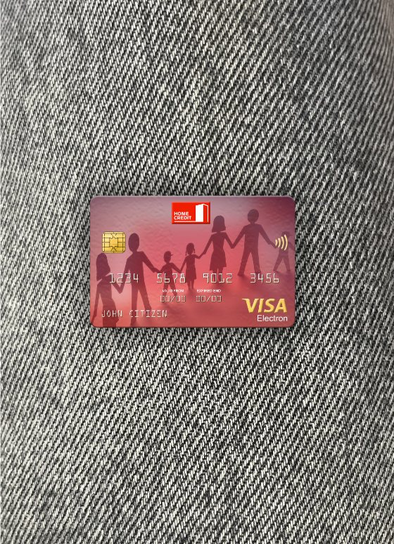 Download Russia Home Credit bank visa electron card photolook front Photoshop template